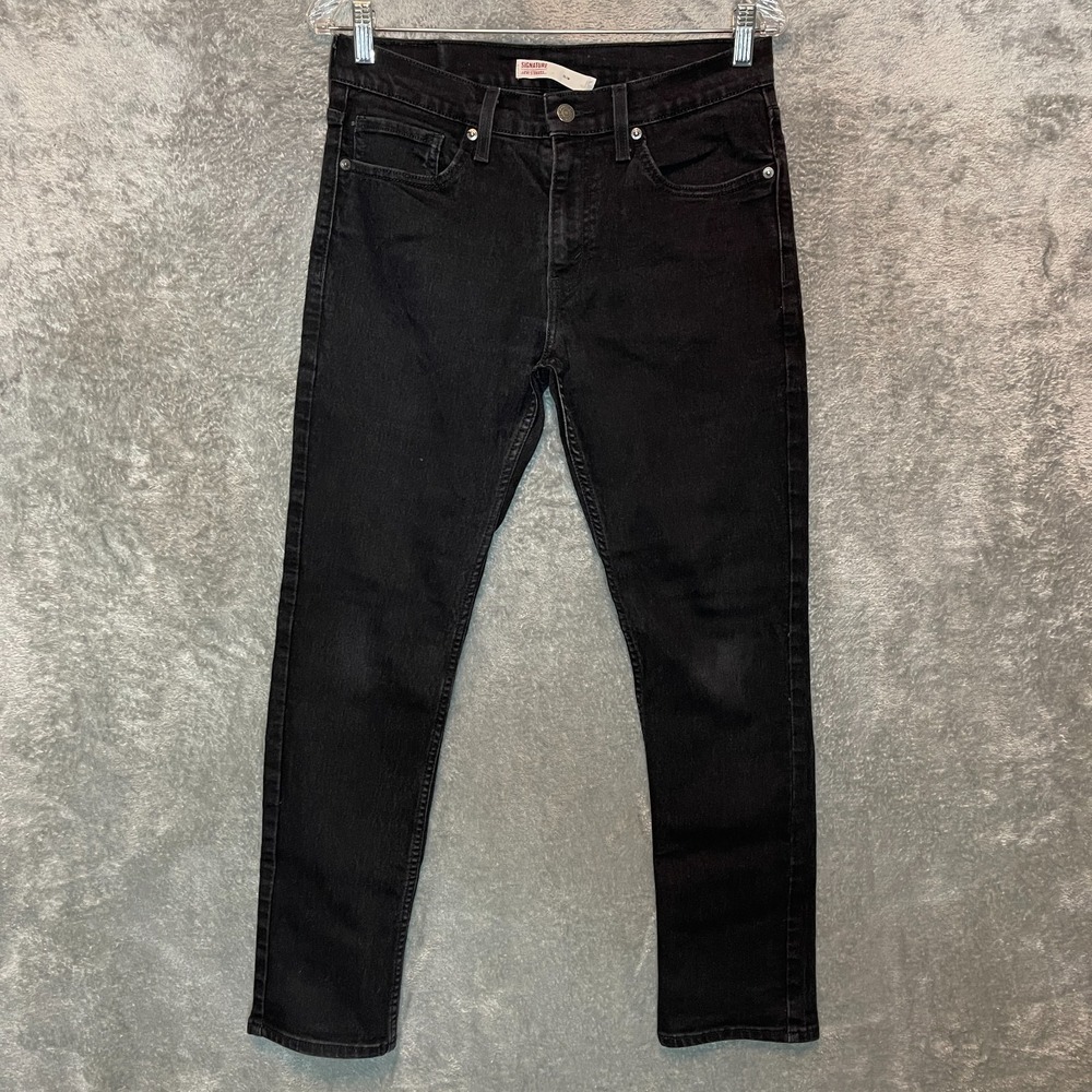 Signature Levis Men Slim Straight Jean 30x30* Black Denim Indie Trap Alternative